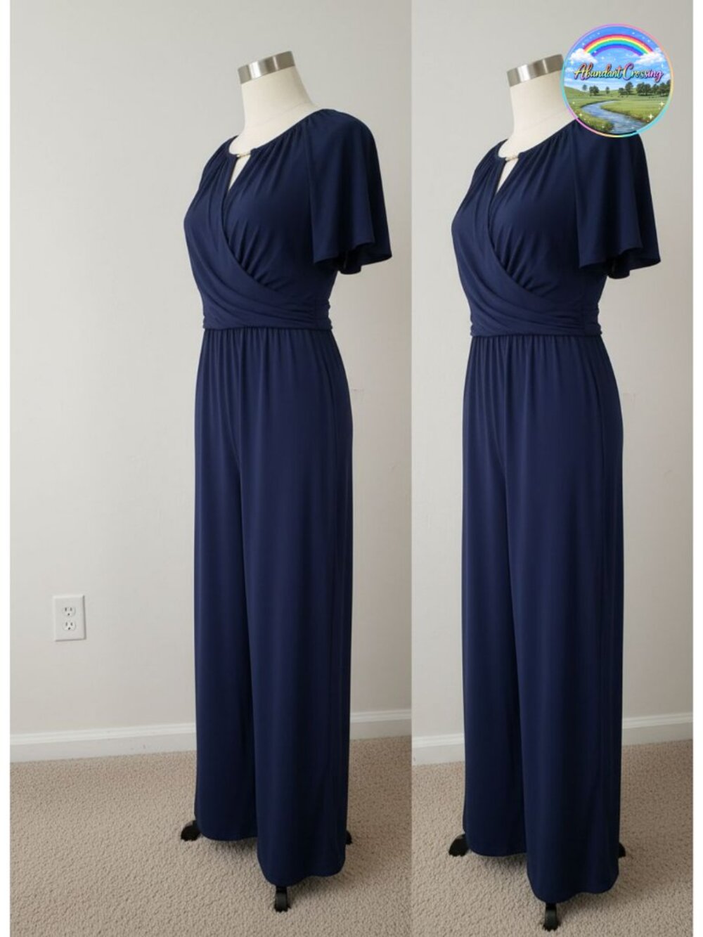 Women's One Piece Jumpsuit Short Sleeve Wide Leg Keyhole Cutout